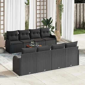 vidaXL Σετ Καναπέ Κήπου 9 pcs Μαύρο Large