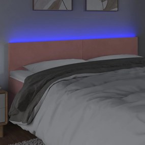 Κεφαλάρι Κρεβατιού LED Ροζ 200x5x78/88 εκ. Βελούδινο 3121403