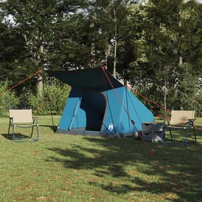 vidaXL Σκηνή Camping 4 ατόμων Αδιάβροχο Μπλε ταφτάς