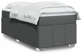 vidaXL Κρεβάτι Boxspring με Στρώμα Σκούρο Γκρι 100x200 εκ. Υφασμάτινο