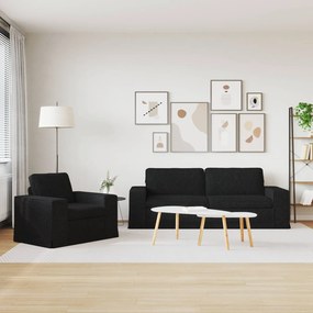 vidaXL Σετ Καναπέ 2 pcs Μαύρο 222 x 80 x 82 εκ ύφασμα