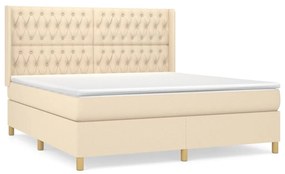 ΚΡΕΒΑΤΙ BOXSPRING ΜΕ ΣΤΡΩΜΑ ΚΡΕΜ 180X200 ΕΚ. ΥΦΑΣΜΑΤΙΝΟ 3132254