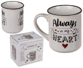 Κούπα ‘Always In My Heart’ Λευκό/Μαύρο Κεραμικό 250ml