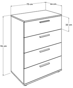 Συρταριέρα Trendline Megapap σε χρώμα sonoma 73x44x96εκ. - Μελαμίνη - GP009-0073