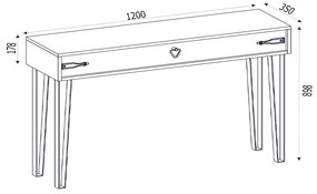 ΚΟΝΣΟΛΑ ΜΕΛΑΜΙΝΗΣ CENOVA MEGAPAP ΧΡΩΜΑ SAPPHIRE OAK 120X35X89,8ΕΚ.