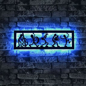 Διακοσμητικό Τοίχου Με Φως Led Music Band 692FRW1158 19x60cm Blue-Black Wallity Mdf