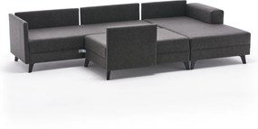 Γωνιακός Καναπές Κρεβάτι Ανθρακί EFSUN 202x300x78