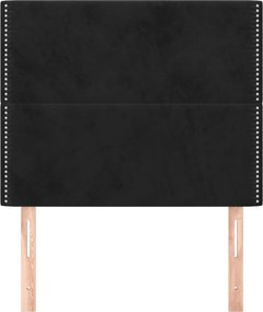 vidaXL Κεφαλάρι Μαύρο Βελούδινο 100x5x118/128 εκ.