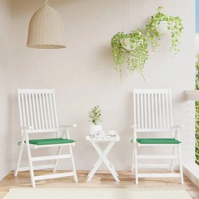 Μαξιλάρια Καρέκλας Κήπου 2 τεμ. Πράσινα 50x50x3 εκ. Υφασμάτινα