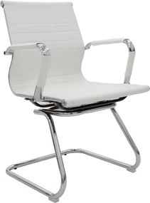 Καρέκλα γραφείου επισκέπτη Valter pakoworld λευκό pu 55.5x48x88εκ