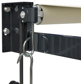 vidaXL Τέντα Πτυσσόμενη Αυτόματη Κρεμ 5 x 3 μ.