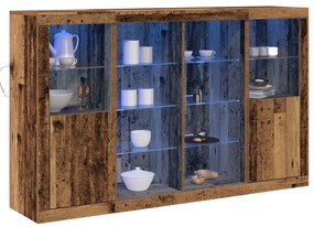 vidaXL Μπουφές  με LED Φώτα Παλαιό Ξύλο 163x37x100 cm Κατασκευασμένο Ξύλο