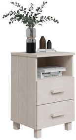 vidaXL Κομοδίνο HAMAR 2 Τεμ. Λευκά 40 x 35 x 62 εκ. Μασίφ Ξύλο Πεύκου