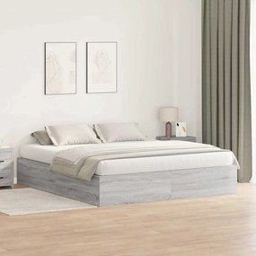 vidaXL Κρεβάτι αποθήκευσης γκρι Sonoma 180x200 εκ.