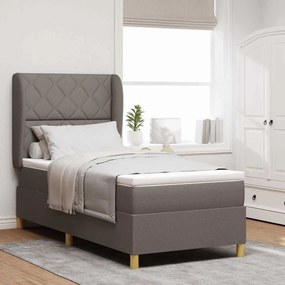 vidaXL Κρεβάτι Box Spring με Στρώμα Ταπάζ 90x200 εκ. Υφασμάτινο