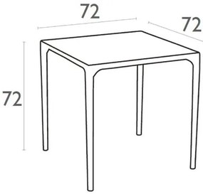 Τραπέζι Thermoplastic Injection Mango 72x72 Λευκό