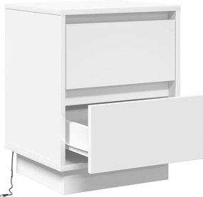 vidaXL Κομοδίνο 2 pcs Λευκό 39 x 34,5 x 50 εκ. Επεξεργασμένο ξύλο
