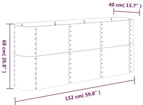 vidaXL Ζαρντινιέρα Πράσινη 152x40x68 εκ Γαλβανισμένος χάλυβας