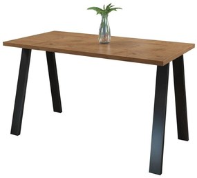Τραπέζι Tucson 140, Lancelot δρυς, 75x67x138cm, 38 kg, Πλαστικοποιημένη μοριοσανίδα, Μέταλλο | Epipla1.gr
