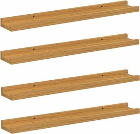 VidaXL Ράφι Τοίχου 4 τμχ. Μπεζ 60 x 9 x 3 cm Επεξεργασμένο Ξύλο