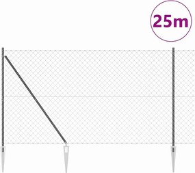 vidaXL Συρματόπλεγμα με ακίδες 25 x 1,5 μ. (Π x Υ)
