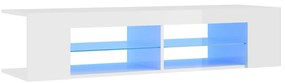 vidaXL Έπιπλο Τηλεόρασης με LED Γυαλιστερό Λευκό 135x39x30 εκ.