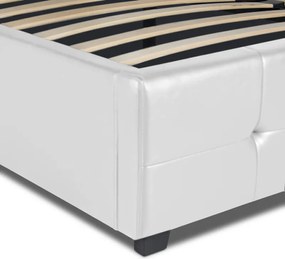 Κρεβάτι Iro Megapap από τεχνόδερμα με αποθηκευτικό χώρο χρώμα λευκό 160x200εκ.