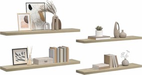 vidaXL Ράφια Τοίχου 4 τεμ. Χρώμα Δρυός 120 x 23,5 x 3,8 εκ. MDF
