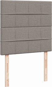 vidaXL Κρεβάτι Boxspring με Στρώμα Taupe 100 x 200 εκ. Υφασμάτινο