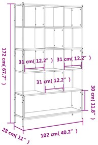 ΒΙΒΛΙΟΘΗΚΗ ΚΑΦΕ ΔΡΥΣ 102 X 28 X 172 ΕΚ. ΑΠΟ ΕΠΕΞΕΡΓΑΣΜΕΝΟ ΞΥΛΟ 3213661