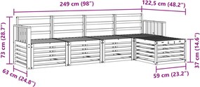 vidaXL Σειρά Καναπέ Εξωτερικού 5 pcs Φυσικό