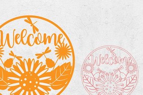 Σετ των 2 Intra απο ξύλο plywood Χρώμα wenge 3mm-4mm πάχος - Στρογγυλεμένο σημάδι πτώσης | Ήλιος λουλούδι σημάδι Δίασταση 20x20 cm INTRAFABR-119368928