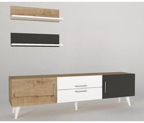 Σύνθετο ArteLibre OREGON Sapphire/Ανθρακί/Μπεζ Μοριοσανίδα 160x32x45cm-14410171