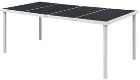 vidaXL Τραπέζι Κήπου Μαύρο 190 x 90 x 74 εκ. Ατσάλινο