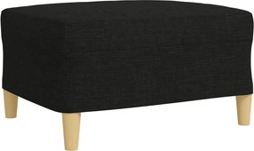 vidaXL Σαλόνι Σετ 3 Τεμαχίων Μαύρο Ύφασμα + Μαξιλάρια/Υποπόδιο