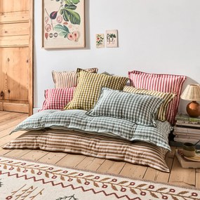 Καρό στρώμα δαπέδου από βαμβάκι λινό 120 εκ., Cottage