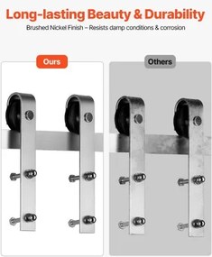 VEVOR 6FT Sliding Barn Door Hardware Kit for Single Sliding Barn Door Silver