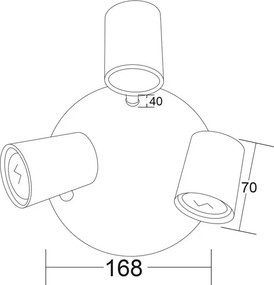 Σποτ Τρίφωτο Aca Orfeas SUH1893PW White Matt