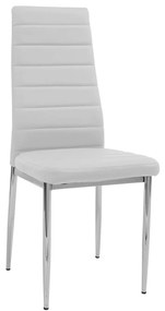 300-073 Καρέκλα Patricia Λευκό 40 x 39 x 96 Λευκό Χρώμιο, Τεχνόδερμα PU, 1 Τεμάχιο