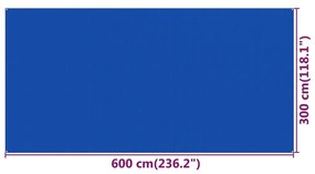 vidaXL Χαλί Σκηνής Μπλε 300 x 600 εκ. από HDPE