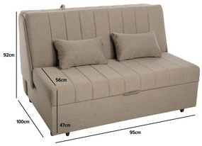 Καναπές Διθέσιος New Montana Fylliana Ανοικτό Καφέ - Σκούρο Καφέ 145x100x92 εκ. 145x100x92 εκ.