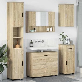 vidaXL Σετ Επίπλων Μπάνιου με ράφι 5 pcs Sonoma Δρυς 30 x 35 x 192 εκ.