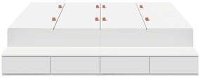 vidaXL κρεβάτι αποθήκευσης  Λευκό 140x200 εκ