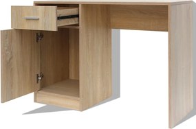 vidaXL Γραφείο με Συρτάρι και Ντουλάπι Χρώμα Δρυς 100 x 40 x 73 εκ.