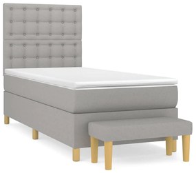 ΚΡΕΒΑΤΙ BOXSPRING ΜΕ ΣΤΡΩΜΑ ΑΝΟΙΧΤΟ ΓΚΡΙ 90X190 ΕΚ. ΥΦΑΣΜΑΤΙΝΟ 3137437