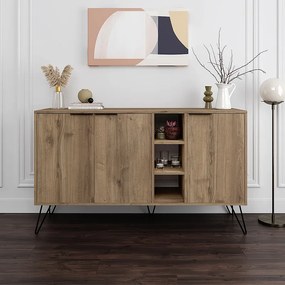 Μπουφές Clara Megapap χρώμα ανοιχτό καρυδί 142x35,6x83εκ.-GP037-0004,8