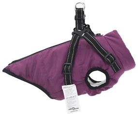 vidaXL Μπουφάν Σκύλου με ιμάντα Μοβ 2XL Φλις και Πολυεστέρας