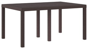 vidaXL Σέτ φαγητού για κήπο 7 pcs Καφέ Rattan Polt
