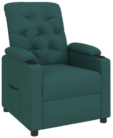 vidaXL Πολυθρόνα Ανακλινόμενη Σκούρο Πράσινο Υφασμάτινη