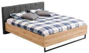 Ξύλινο Κρεβάτι Sardinia 180 Artisan Oak - Μαύρο 180x200 εκ. 196x212x94 εκ.